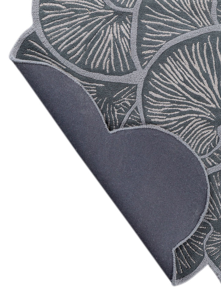 aurelia blue wool and viscose hand tufted Rug - Backing Shot aurelia blue wool and viscose hand tufted Rug - Backing Shot