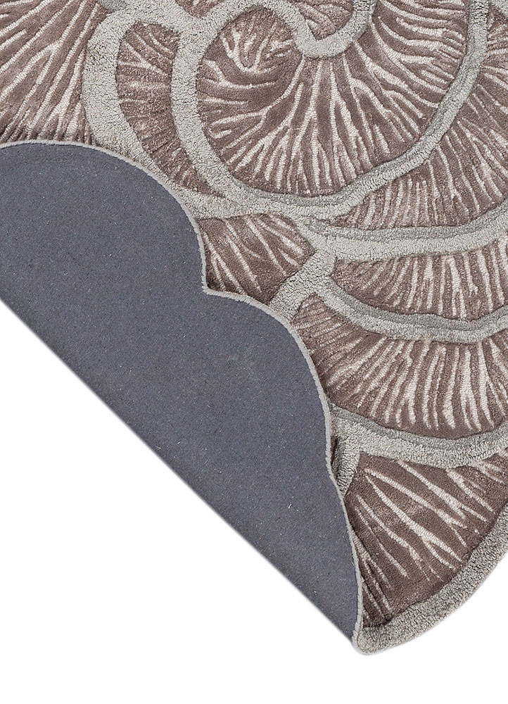 aurelia beige and brown wool and viscose hand tufted Rug - Backing Shot