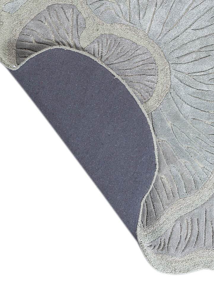 aurelia blue wool and viscose hand tufted Rug - Backing Shot