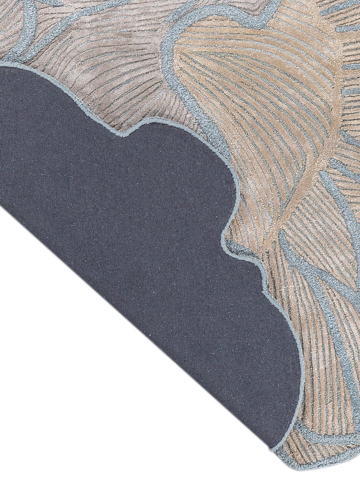 aurelia grey and black wool and viscose hand tufted Rug - Backing Shot aurelia grey and black wool and viscose hand tufted Rug - Backing Shot