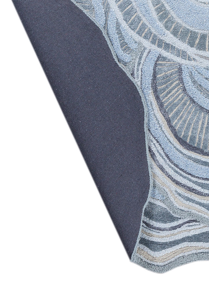 aurelia blue wool and viscose hand tufted Rug - Backing Shot aurelia blue wool and viscose hand tufted Rug - Backing Shot