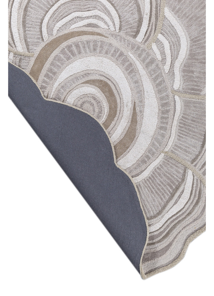 aprezo ivory wool and viscose hand tufted Rug - Backing Shot aprezo ivory wool and viscose hand tufted Rug - Backing Shot