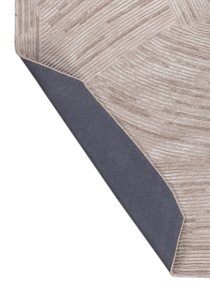 lucid ivory wool and viscose hand tufted Rug - Backing Shot