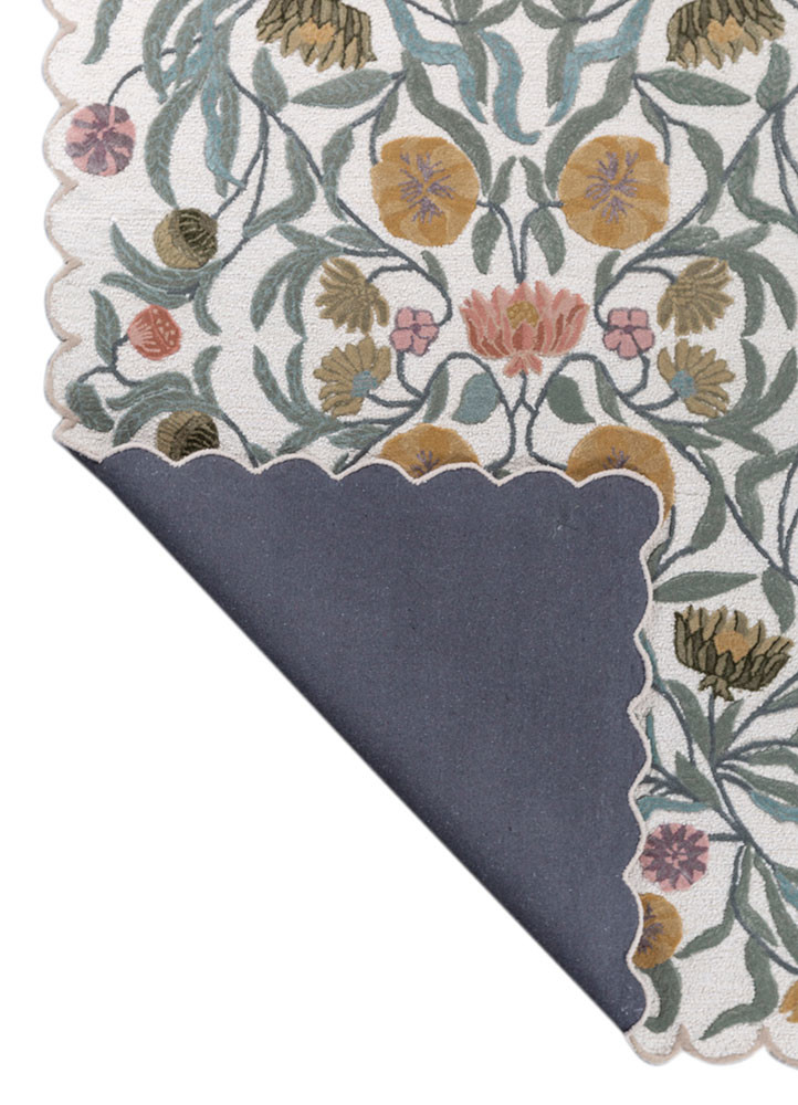 hacienda ivory wool and viscose hand tufted Rug - Backing Shot hacienda ivory wool and viscose hand tufted Rug - Backing Shot