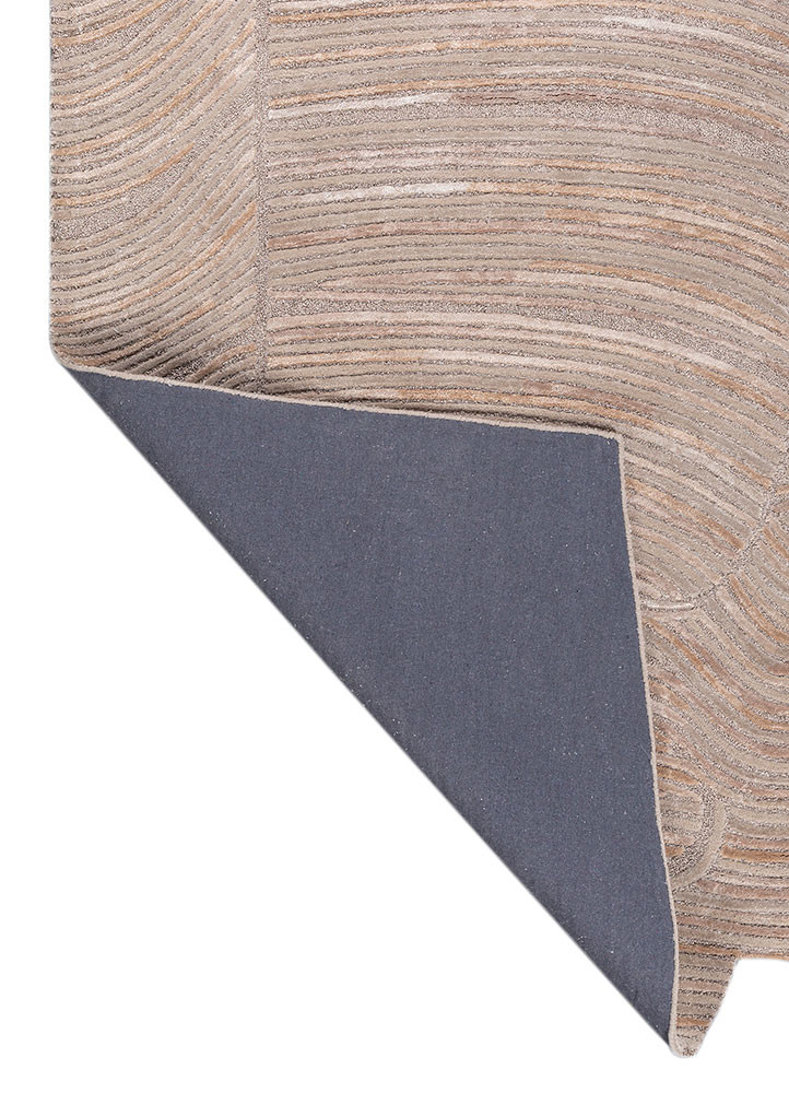 lucid beige and brown wool and viscose hand tufted Rug - Backing Shot lucid beige and brown wool and viscose hand tufted Rug - Backing Shot