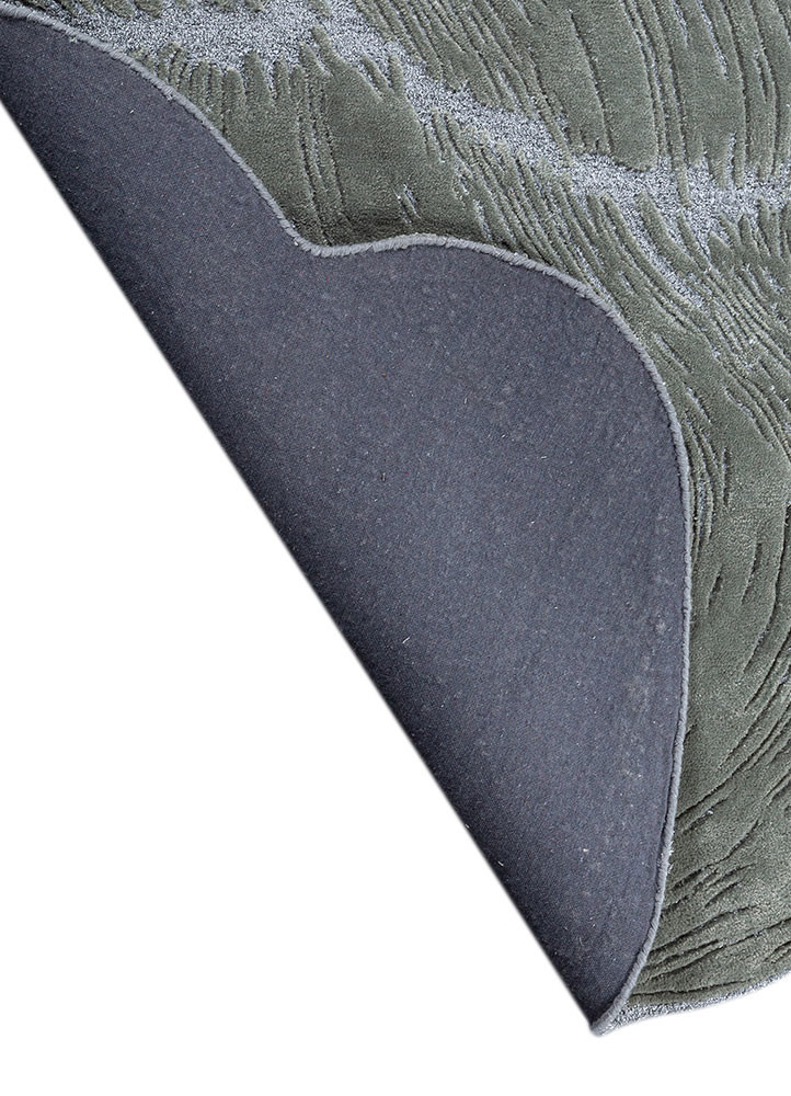 infini blue wool and viscose hand tufted Rug - Backing Shot