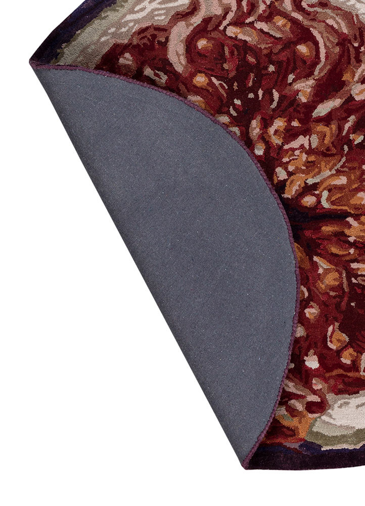 aprezo red and orange wool and viscose hand tufted Rug - Backing Shot aprezo red and orange wool and viscose hand tufted Rug - Backing Shot