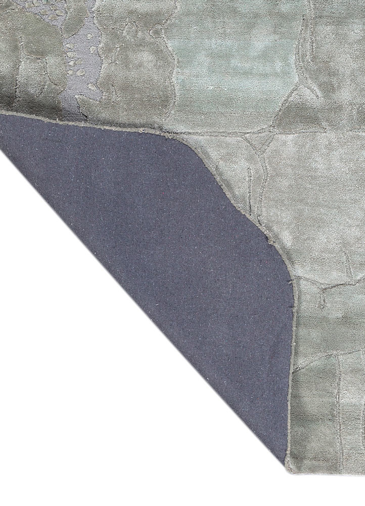 pathways blue wool and viscose hand tufted Rug - Backing Shot pathways blue wool and viscose hand tufted Rug - Backing Shot