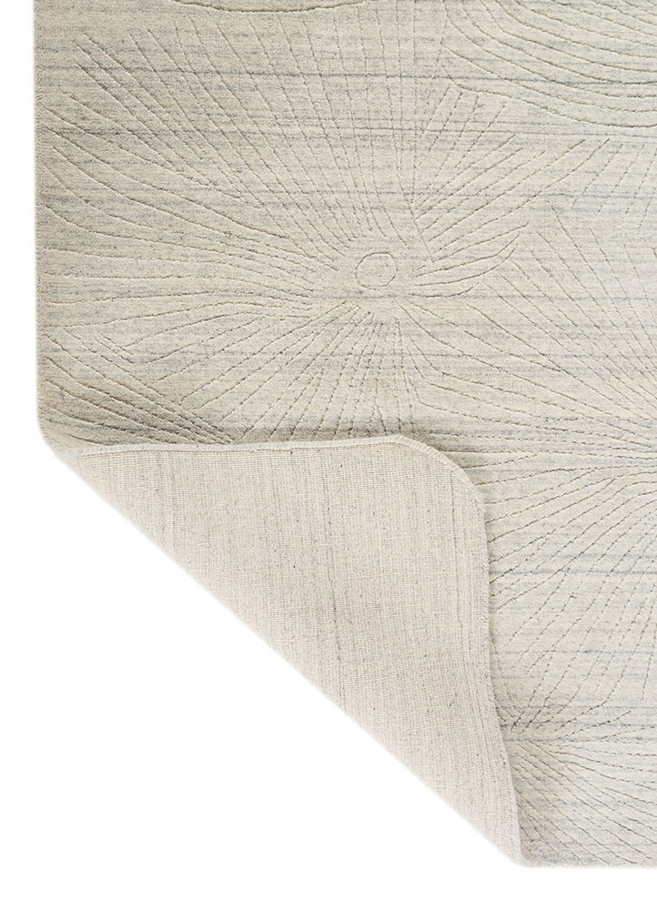 forme grey and black wool hand loom Rug - Backing Shot