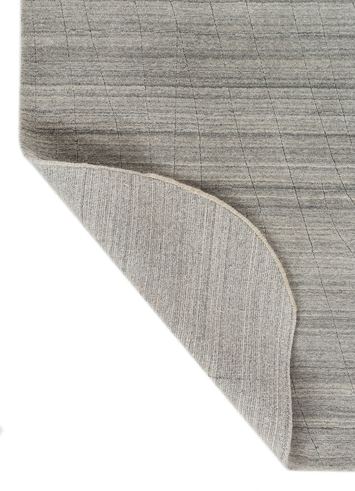 forme blue wool hand loom Rug - Backing Shot