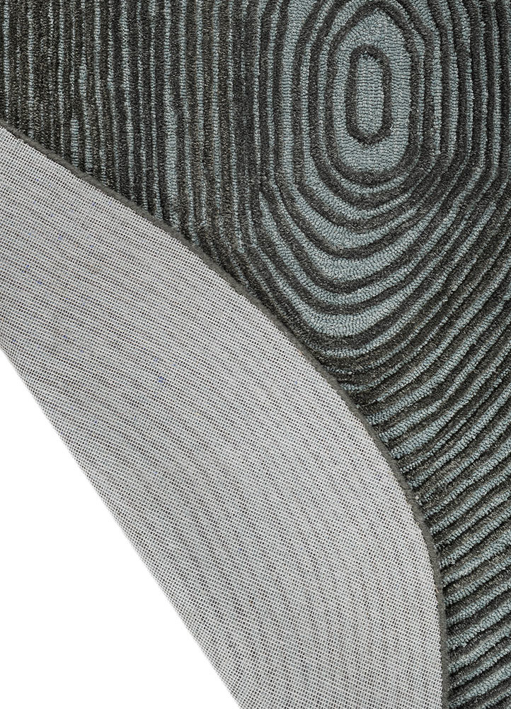 pathways blue wool and viscose hand tufted Rug - Backing Shot pathways blue wool and viscose hand tufted Rug - Backing Shot