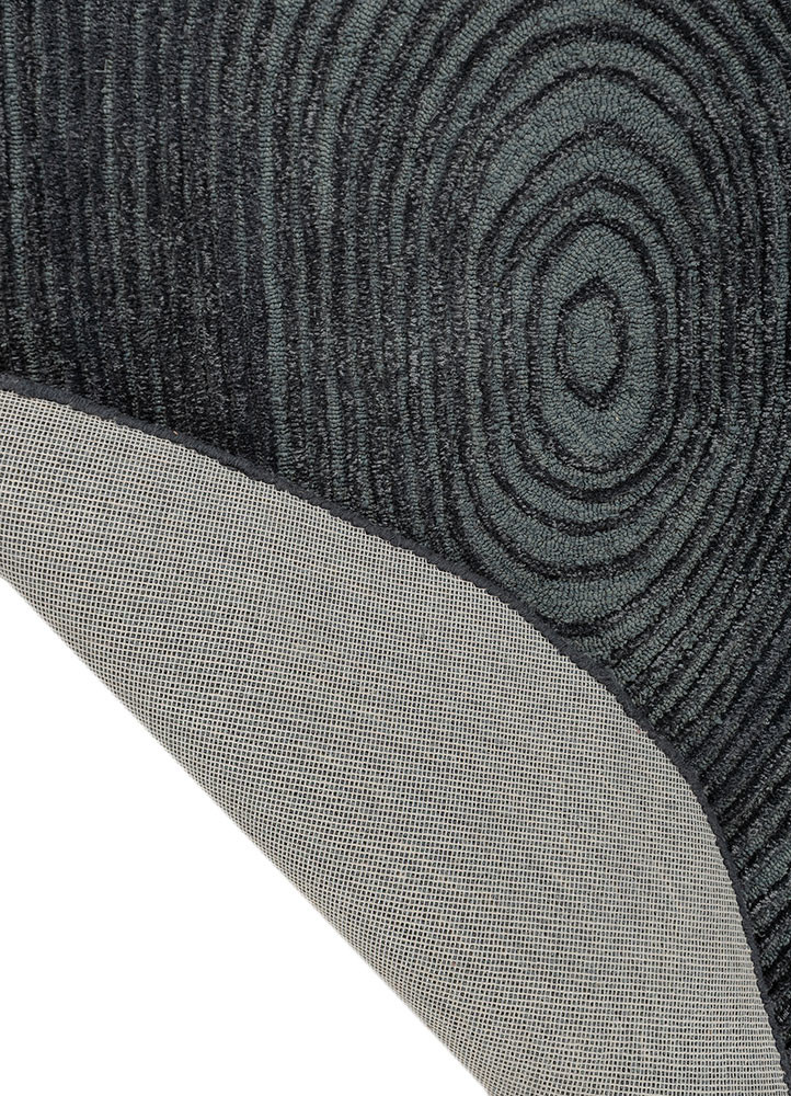 pathways blue wool and viscose hand tufted Rug - Backing Shot