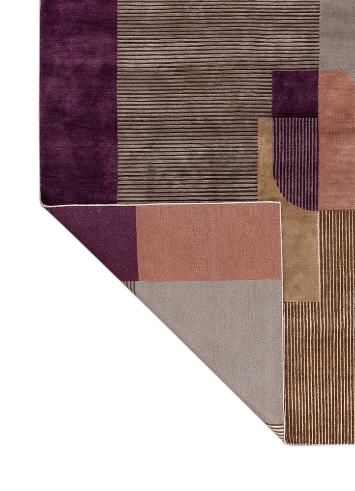 blythe grey and black wool hand knotted Rug - Backing Shot