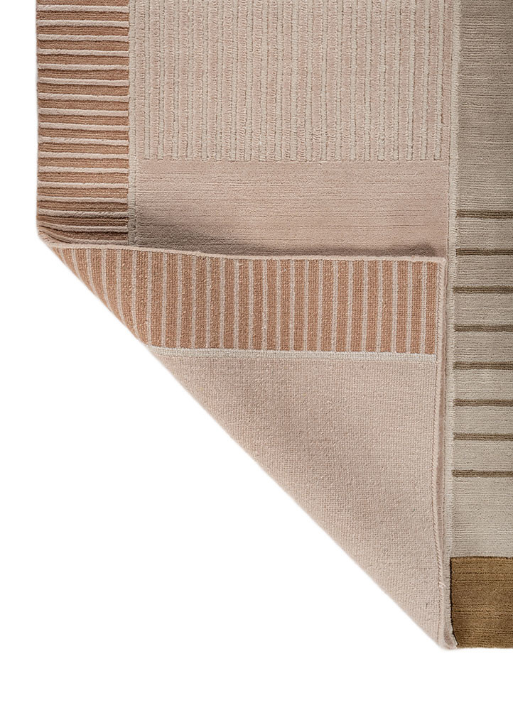 sthir ivory wool hand knotted Rug - Backing Shot