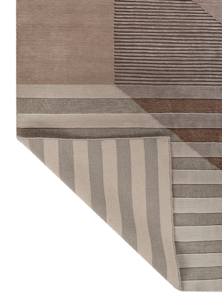 blythe beige and brown wool hand knotted Rug - Backing Shot blythe beige and brown wool hand knotted Rug - Backing Shot