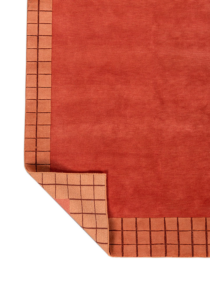 sthir red and orange wool hand knotted Rug - Backing Shot sthir red and orange wool hand knotted Rug - Backing Shot