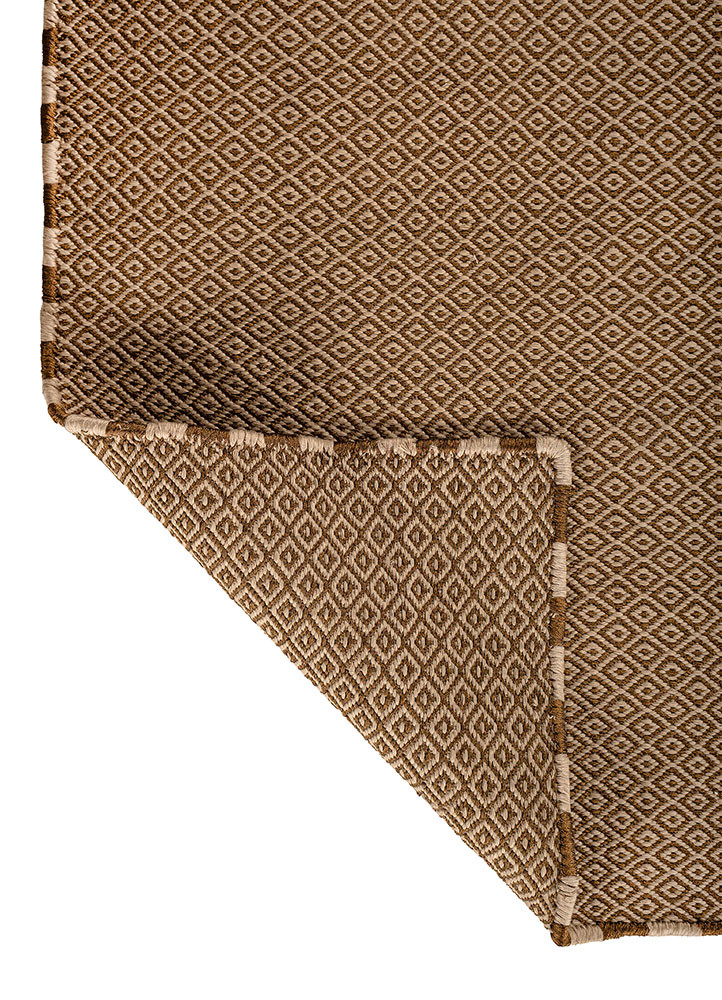 basis beige and brown acrylic flat weaves Rug - Backing Shot basis beige and brown acrylic flat weaves Rug - Backing Shot