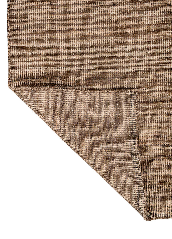 abrash beige and brown wool flat weaves Rug - Backing Shot