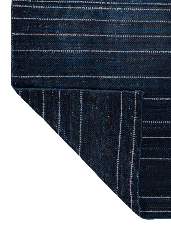 abrash blue wool flat weaves Rug - Backing Shot abrash blue wool flat weaves Rug - Backing Shot