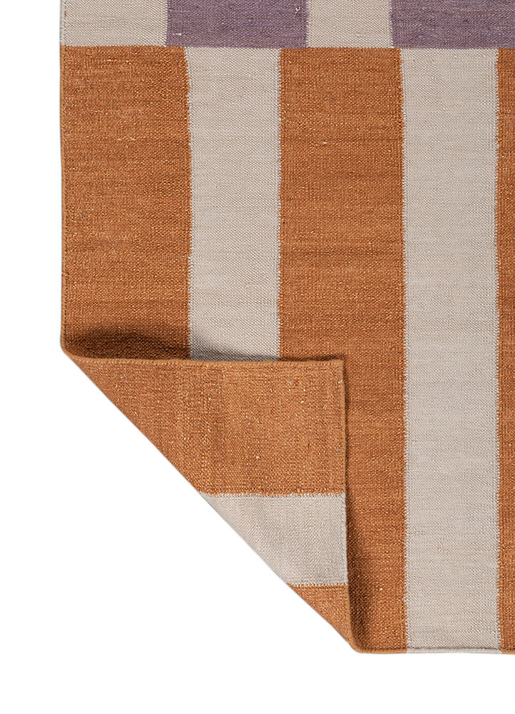 checkers ivory wool flat weaves Rug - Backing Shot