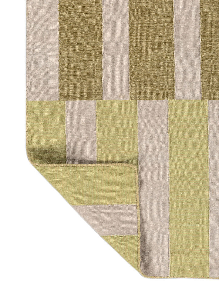 checkers ivory wool flat weaves Rug - Backing Shot