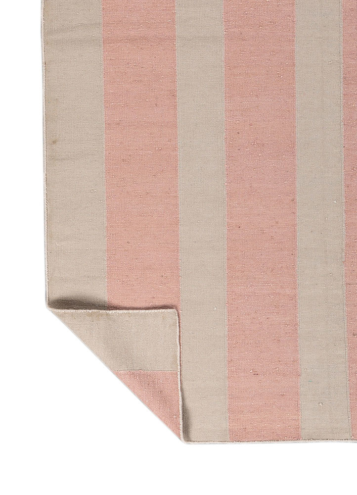 checkers ivory wool flat weaves Rug - Backing Shot