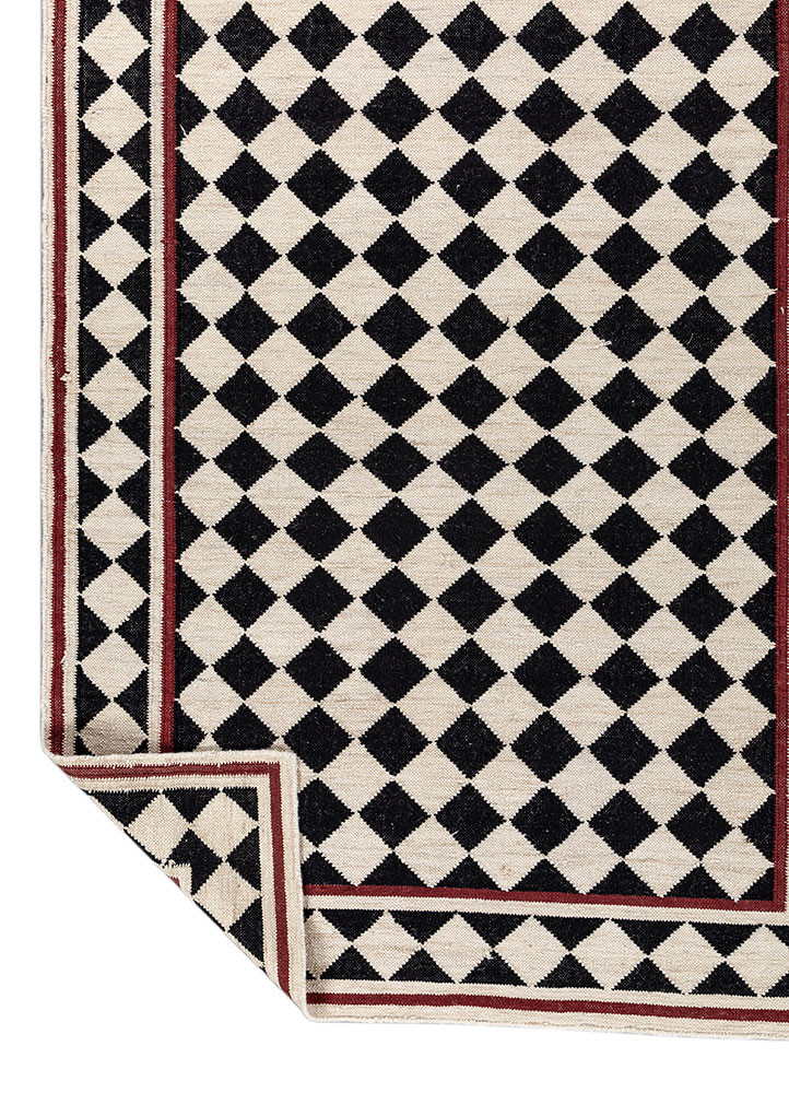 alhambra ivory wool flat weaves Rug - Backing Shot