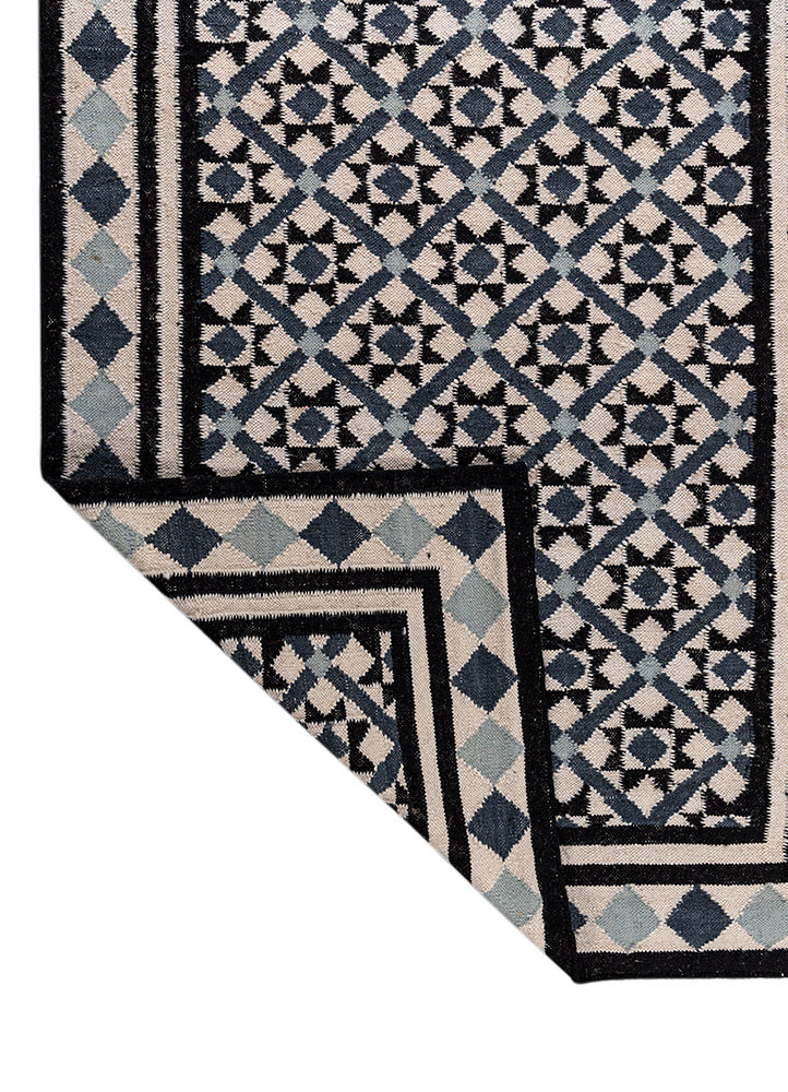 alhambra ivory wool flat weaves Rug - Backing Shot