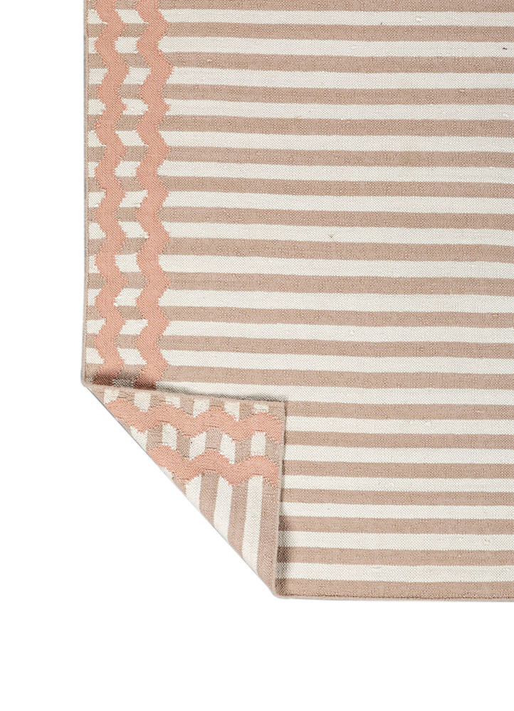 alhambra red and orange wool flat weaves Rug - Backing Shot