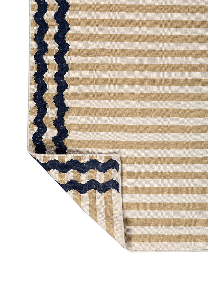 alhambra gold wool flat weaves Rug - Backing Shot