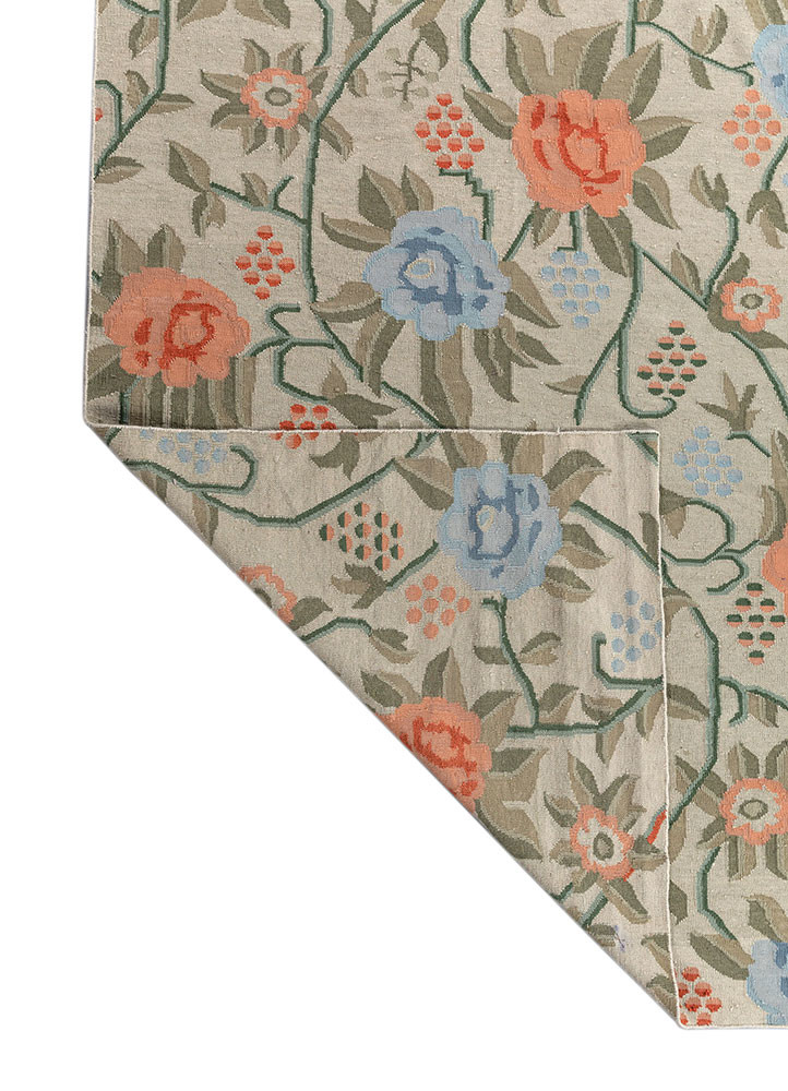 aprezo blue wool flat weaves Rug - Backing Shot aprezo blue wool flat weaves Rug - Backing Shot