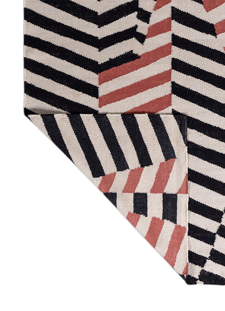 checkers ivory wool flat weaves Rug - Backing Shot checkers ivory wool flat weaves Rug - Backing Shot
