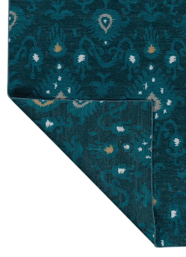 bedouin blue wool flat weaves Rug - Backing Shot bedouin blue wool flat weaves Rug - Backing Shot