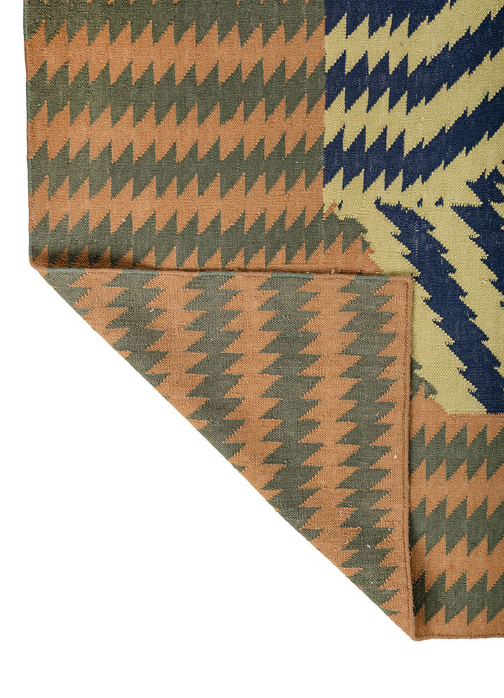 safety for a while green wool flat weaves Rug - Backing Shot safety for a while green wool flat weaves Rug - Backing Shot