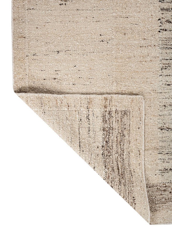 abrash ivory wool flat weaves Rug - Backing Shot abrash ivory wool flat weaves Rug - Backing Shot