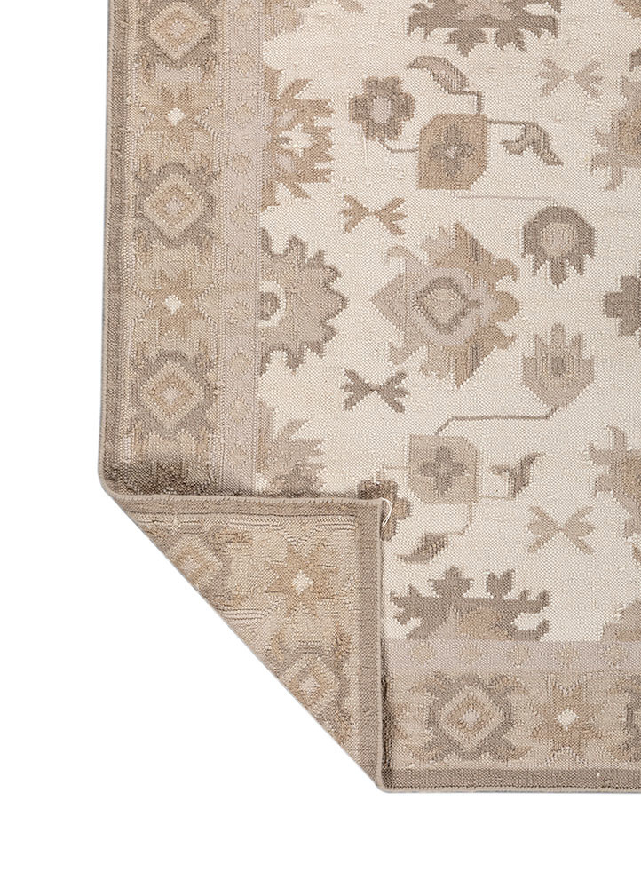 bedouin ivory wool flat weaves Rug - Backing Shot