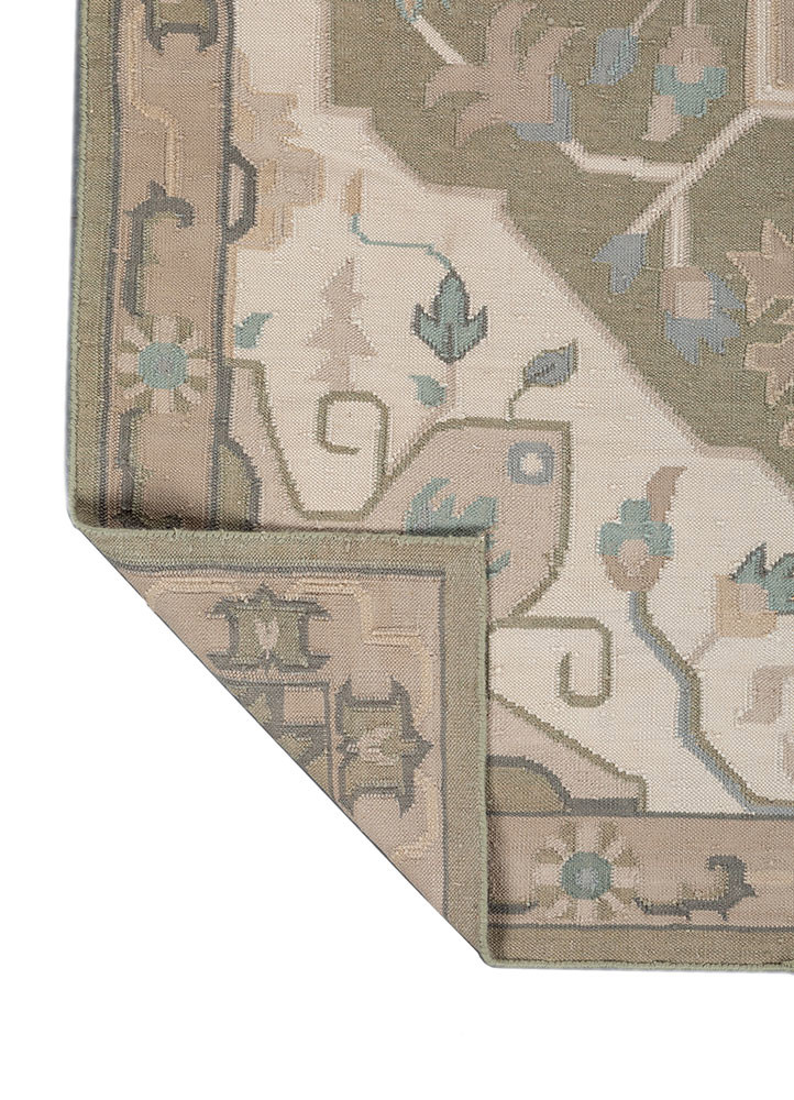 bedouin blue wool flat weaves Rug - Backing Shot bedouin blue wool flat weaves Rug - Backing Shot