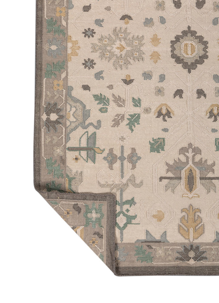 bedouin ivory wool flat weaves Rug - Backing Shot