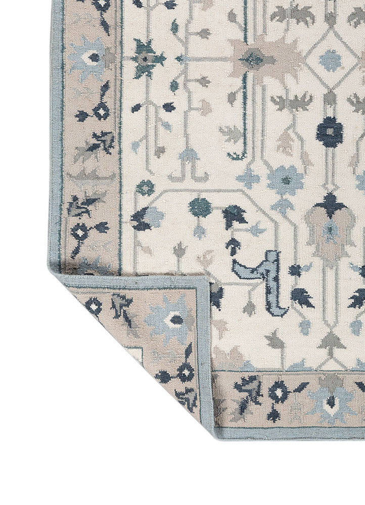 bedouin ivory wool flat weaves Rug - Backing Shot