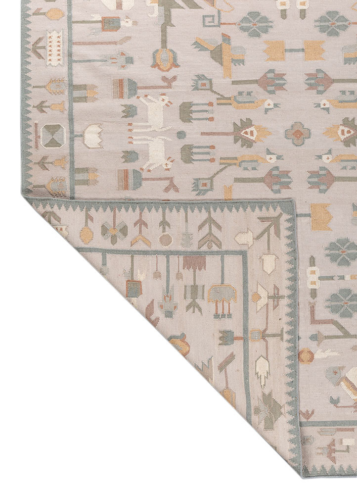 bedouin ivory wool flat weaves Rug - Backing Shot bedouin ivory wool flat weaves Rug - Backing Shot