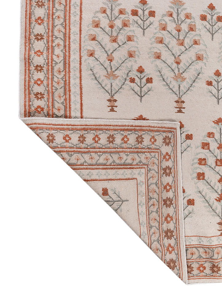 bedouin ivory wool flat weaves Rug - Backing Shot