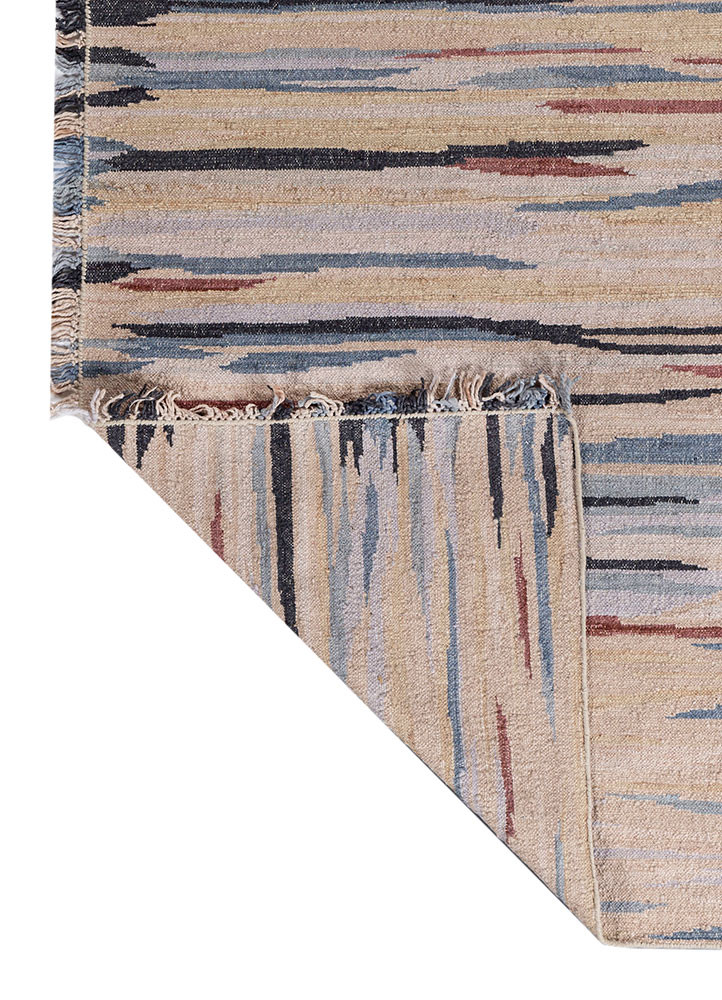 indusbar red and orange wool flat weaves Rug - Backing Shot indusbar red and orange wool flat weaves Rug - Backing Shot