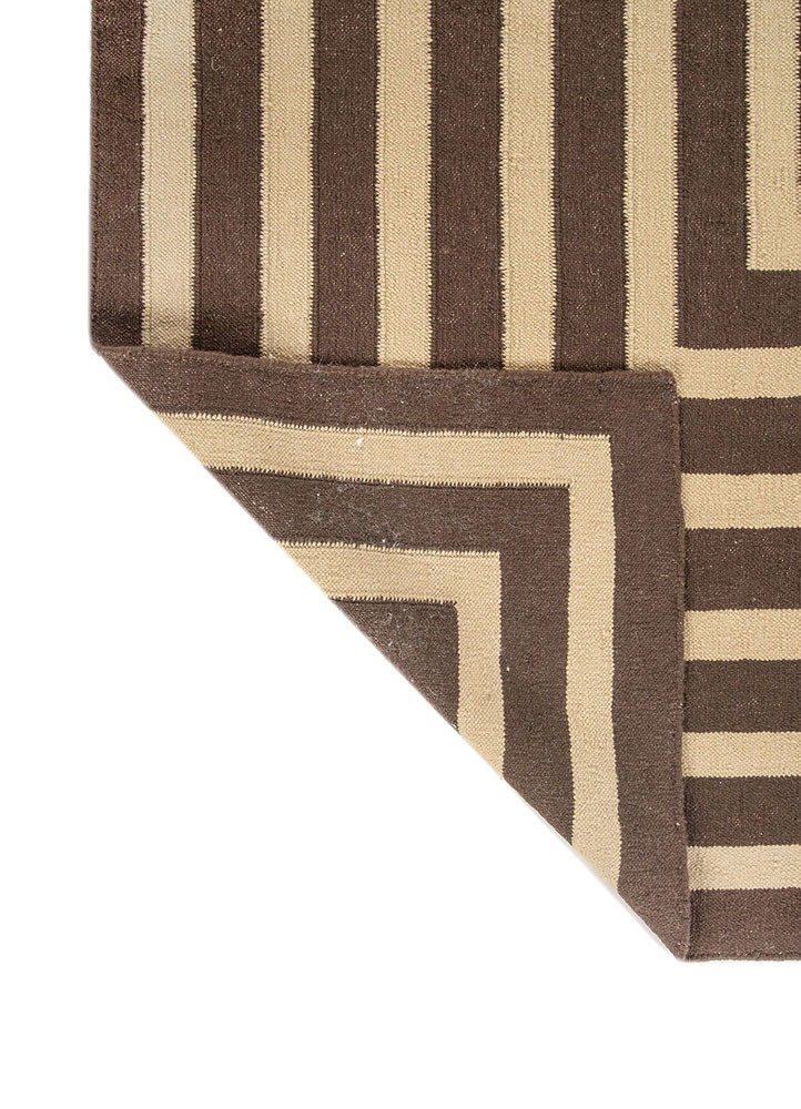 alhambra beige and brown wool flat weaves Rug - Backing Shot alhambra beige and brown wool flat weaves Rug - Backing Shot
