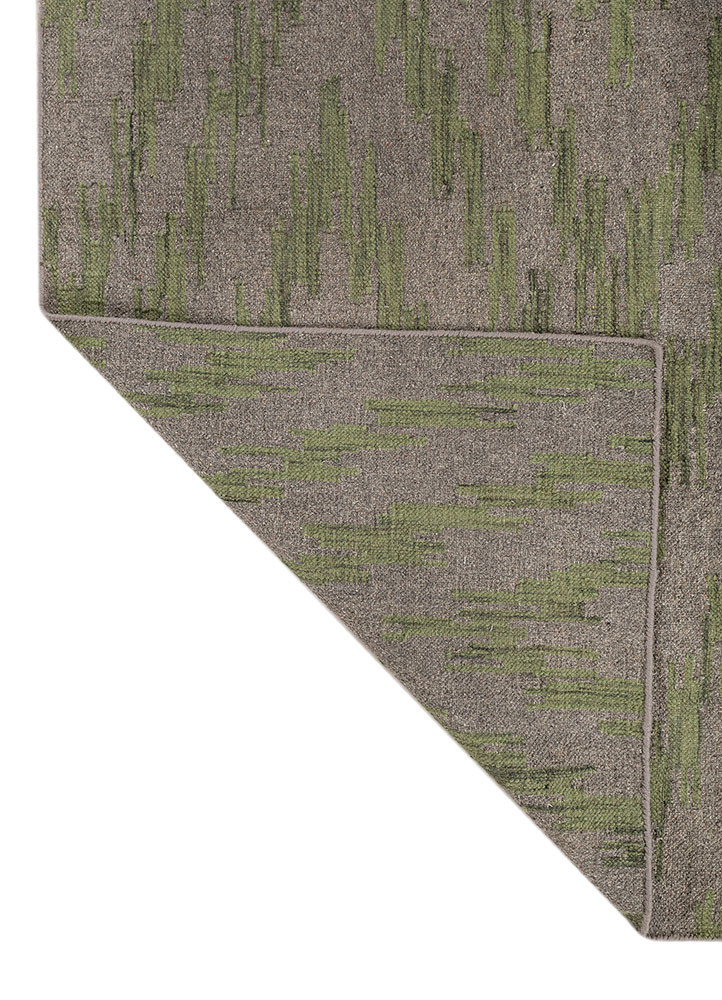indusbar grey and black wool and viscose flat weaves Rug - Backing Shot indusbar grey and black wool and viscose flat weaves Rug - Backing Shot