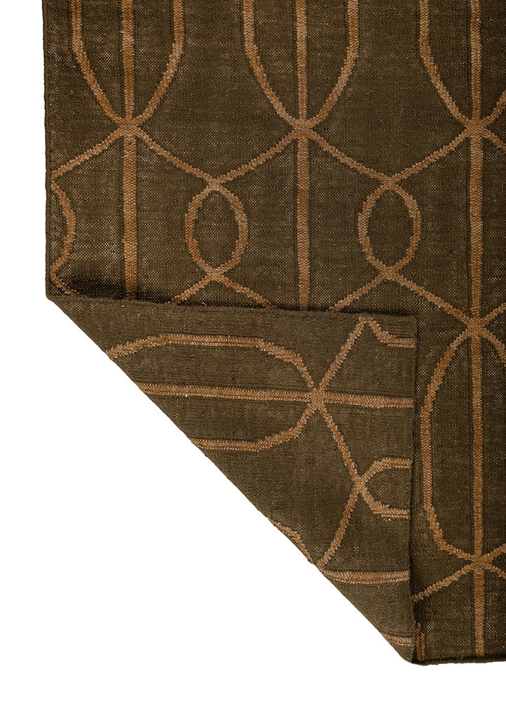 indusbar green wool flat weaves Rug - Backing Shot indusbar green wool flat weaves Rug - Backing Shot
