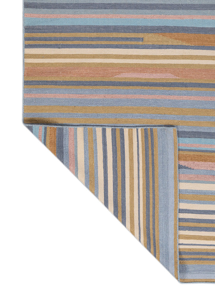 indusbar blue wool flat weaves Rug - Backing Shot indusbar blue wool flat weaves Rug - Backing Shot
