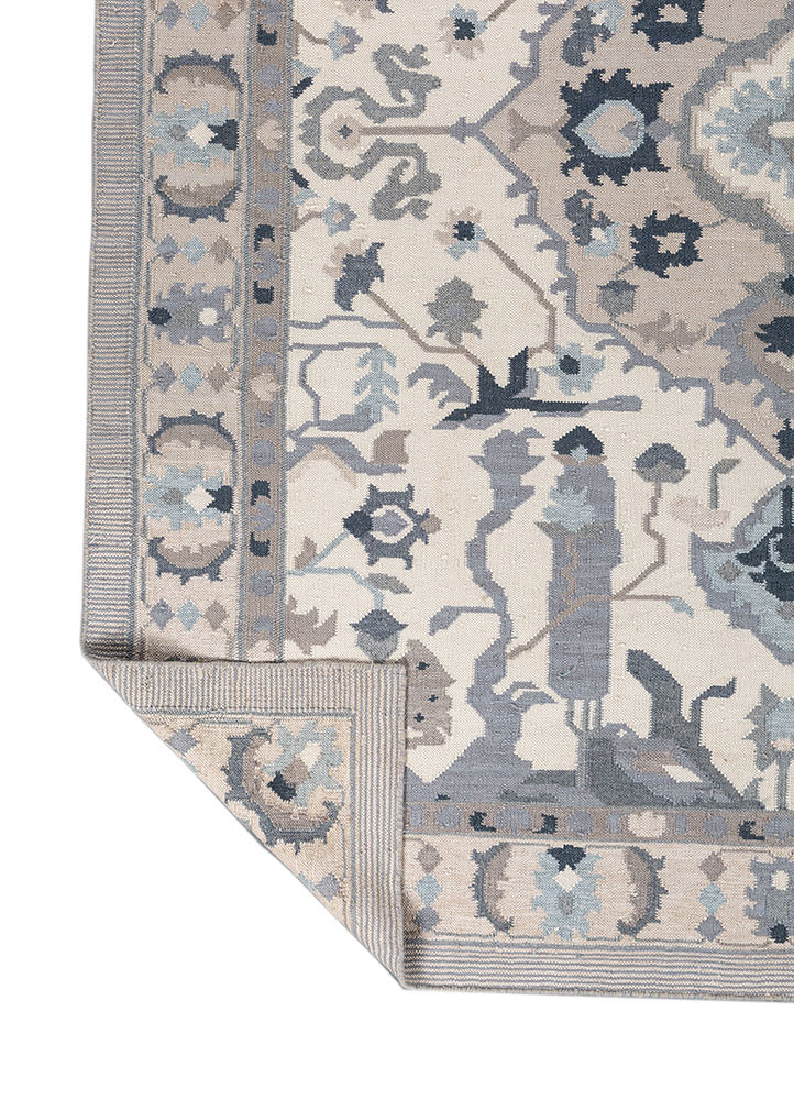 bedouin ivory wool and viscose flat weaves Rug - Backing Shot bedouin ivory wool and viscose flat weaves Rug - Backing Shot