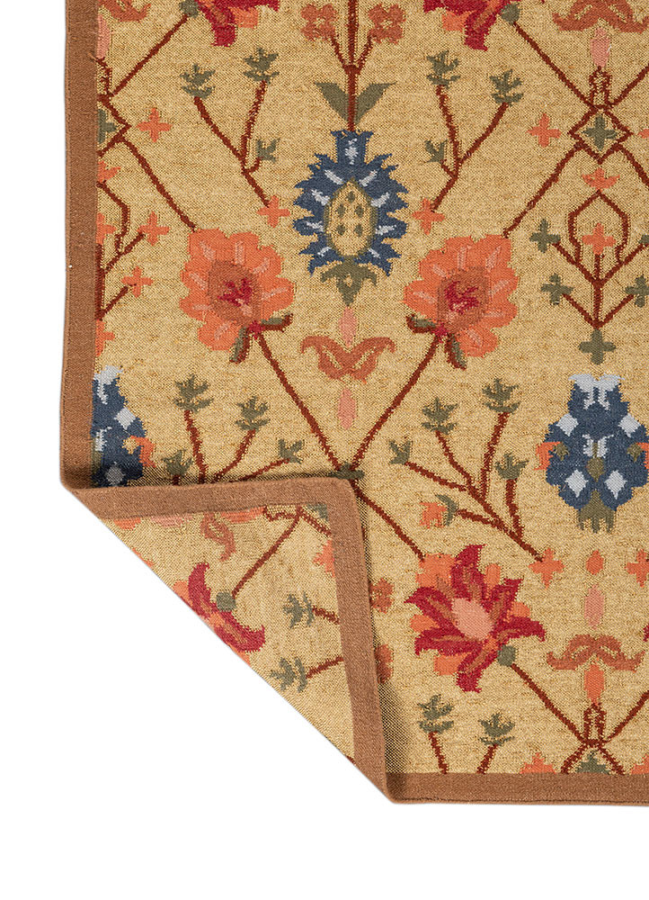 bedouin gold wool flat weaves Rug - Backing Shot bedouin gold wool flat weaves Rug - Backing Shot