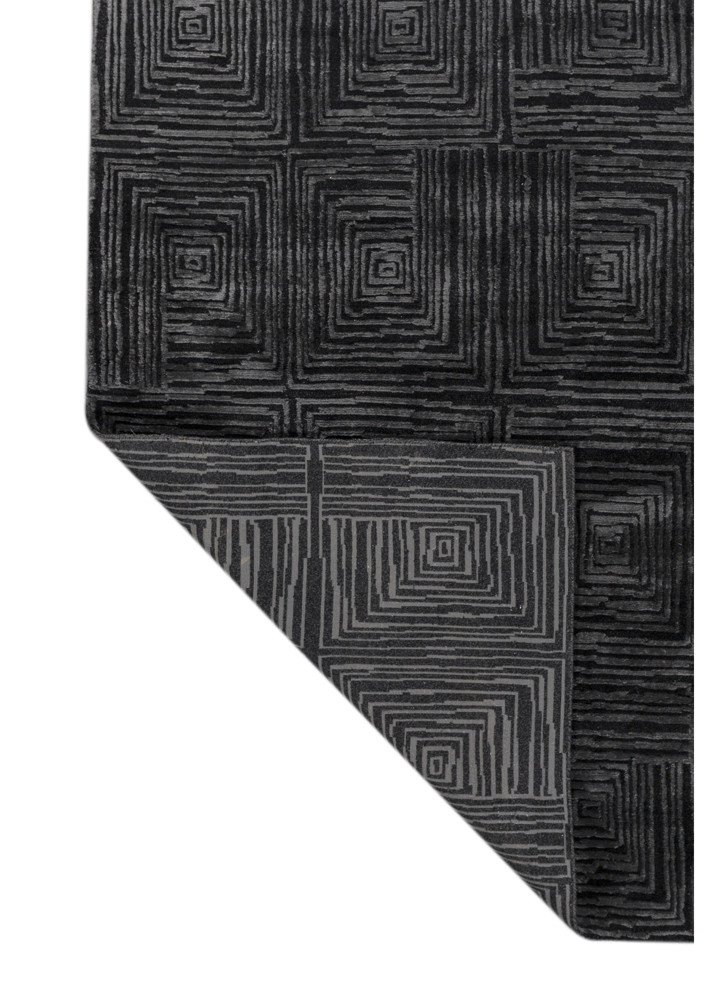 aprezo grey and black acrylic hand knotted Rug - Backing Shot aprezo grey and black acrylic hand knotted Rug - Backing Shot