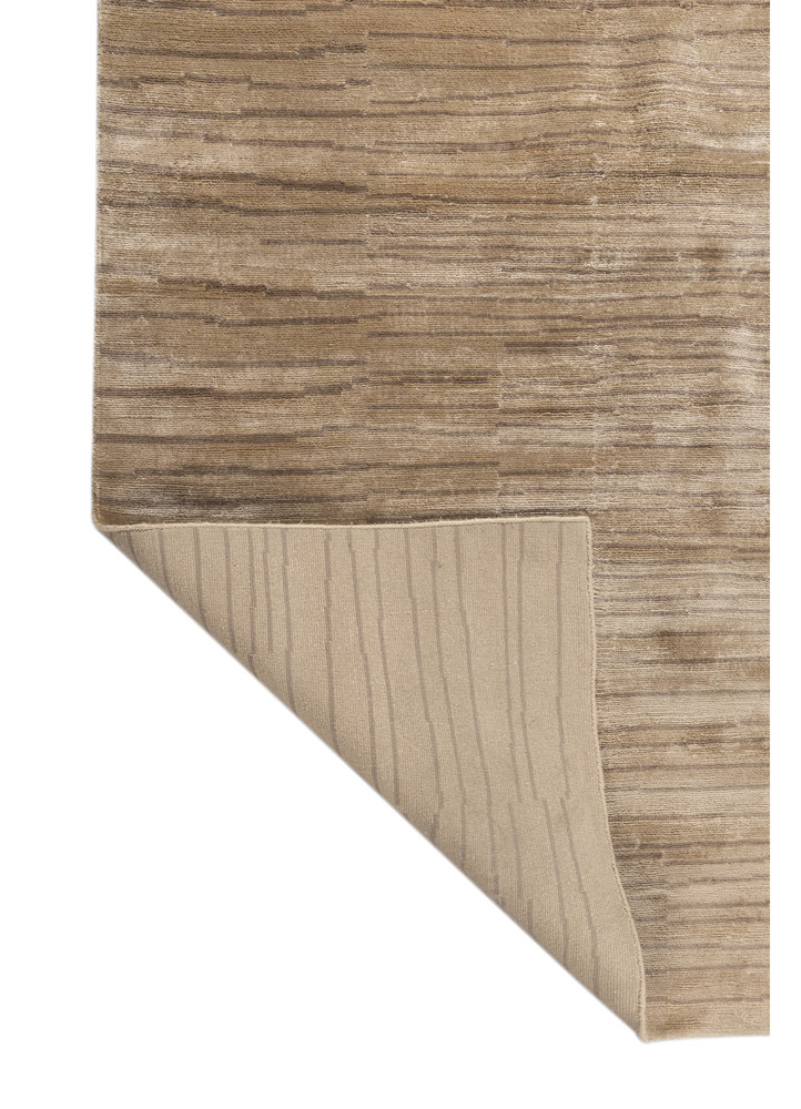 aprezo beige and brown acrylic hand knotted Rug - Backing Shot